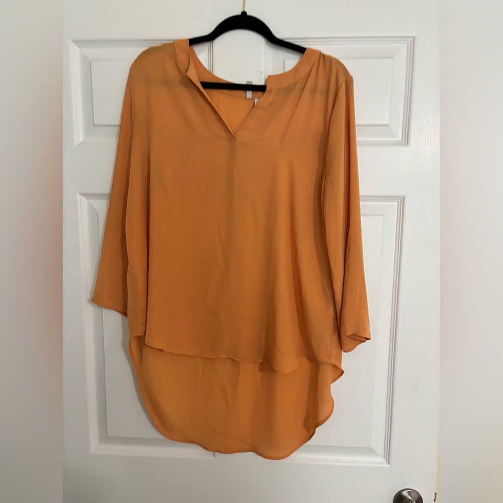 Cato Mustard Orange Long-Sleeve Blouse